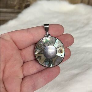 Sterling Silver Abalone Shell Pendant